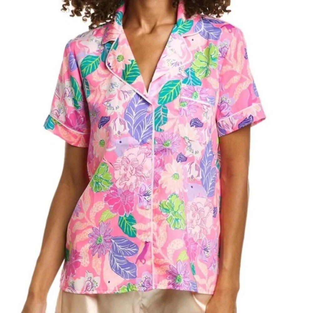 Lilly Pulitzer Pink and Purple Floral Top